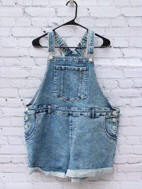 AVA & VIV Plus Size Denim Shortalls Overalls Size 20 Cuffed Jean Shorts